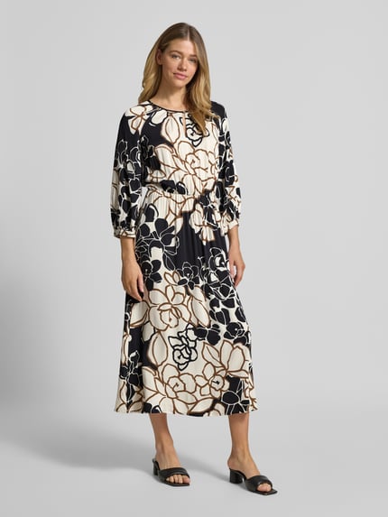 Betty Barclay Midikleid aus reiner Viskose mit floralem Allover-Print Black 1