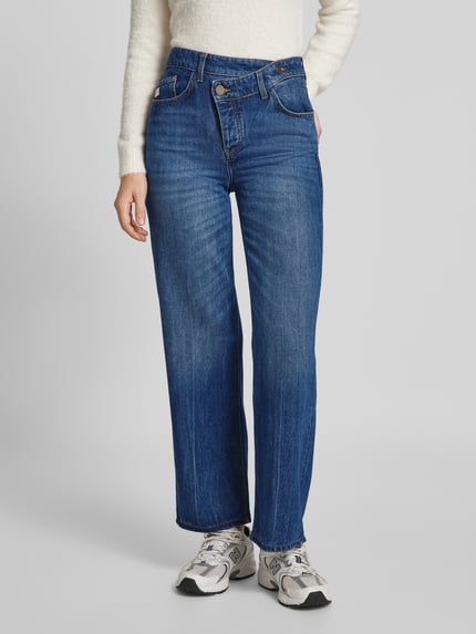 Goldgarn Straight fit jeans met asymmetrische sluiting, model 'C7' Blauw - 4