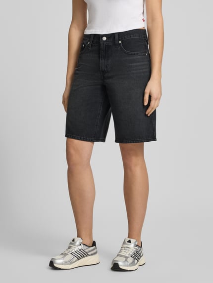Levi's® Regular Fit Jeansshorts aus reiner Baumwolle Modell 'MIDDY JORT' Black 4