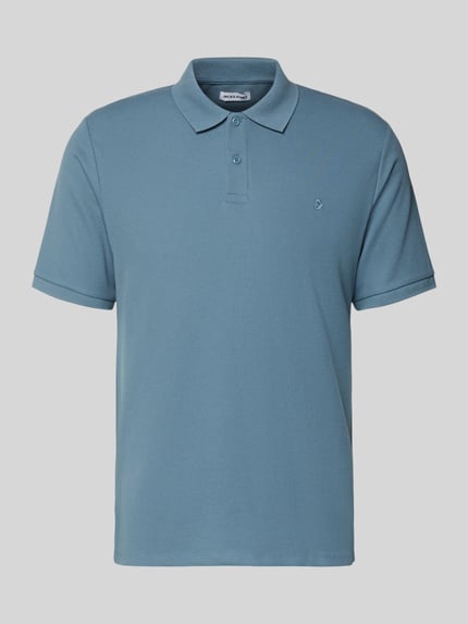 JACK & JONES Regular Fit Poloshirt mit Strukturmuster Modell 'AUSTIN' Jeansblau 2
