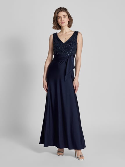 Vera Mont Avondjurk met pailletten Donkerblauw - 4