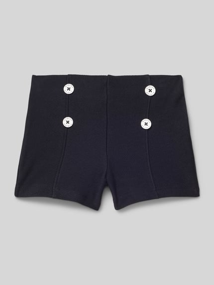 Steiff Szorty o kroju skinny fit z przeszytym kantem Granatowy 1