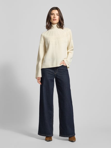 Tommy Hilfiger Relaxed Fit Rollkragenpullover aus reiner Wolle Ecru 1