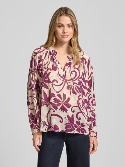 ZABAIONE Regular Fit Bluse mit V-Ausschnitt Fuchsia 4