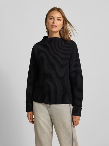 Selected Regular fit gebreide pullover van katoenmix, model 'SELMA' Zwart - 4