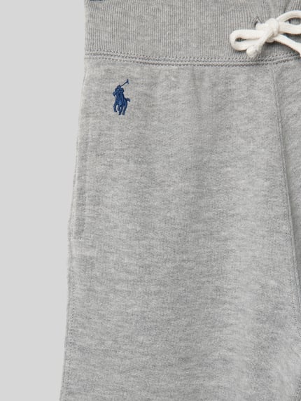 Polo Ralph Lauren Teens Spodnie dresowe z szeroką nogawką i wyhaftowanym logo Średnioszary melanż 2