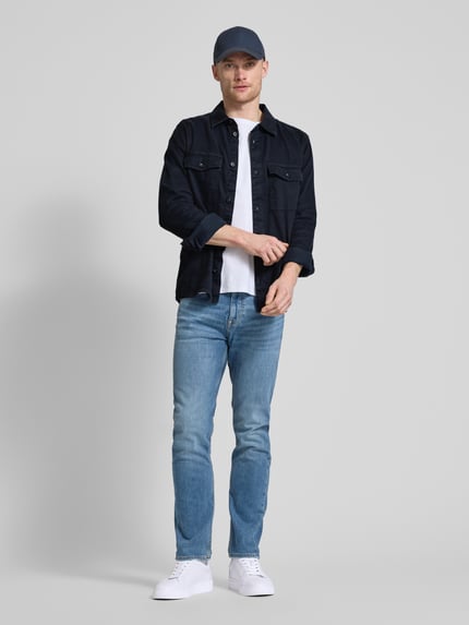 OLYMP Level 5 Casual fit overhemdjack met klepzakken op de borst Marineblauw - 1