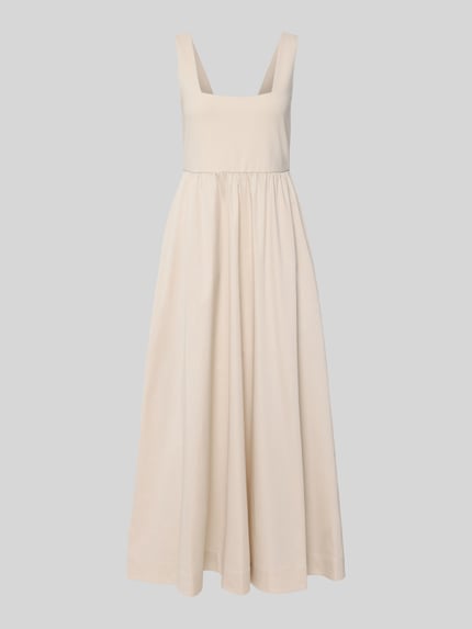 COMMA Midijurk van katoenmix met carréhals Beige - 2