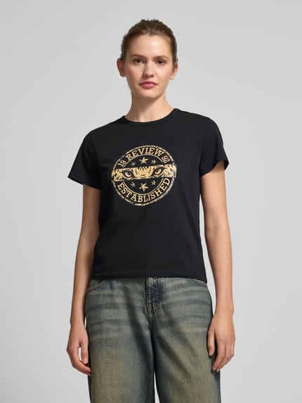 REVIEW T-Shirt mit Label-Print Black 4
