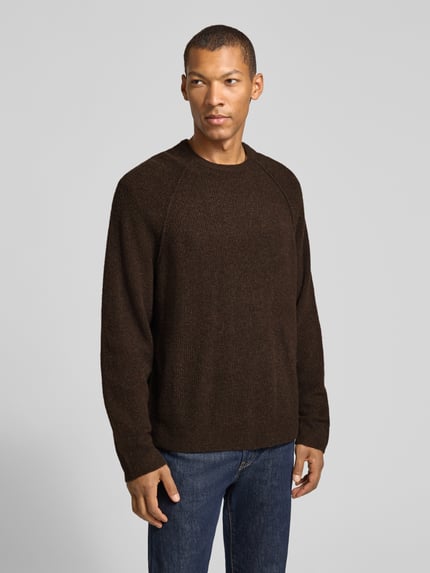 American Vintage Trui model 'DAMSVILLE' met raglanmouwen Chocoladebruin - 4
