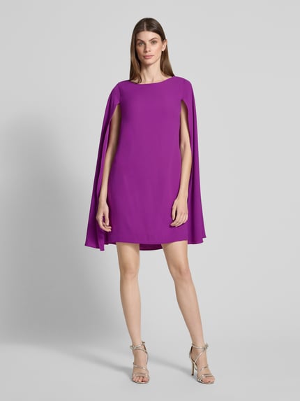 Lauren Ralph Lauren Cocktailkleid mit Rundhalsausschnitt Modell 'PETRA' Aubergine 1