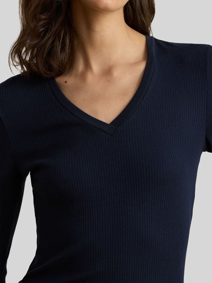 Lauren Ralph Lauren Slim Fit Langarmshirt aus Baumwoll-Modal-Mix Marine 3