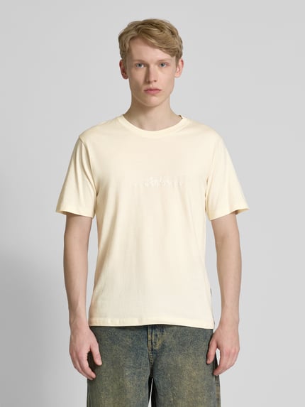 JACK & JONES T-Shirt mit Label-Print Modell 'VARENNA' Beige 4