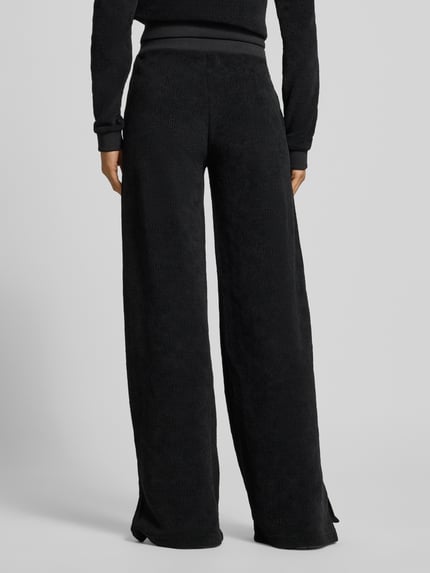 GUESS Activewear wide leg sweatpants met logomotief model 'LAUDOMIA' Zwart - 5