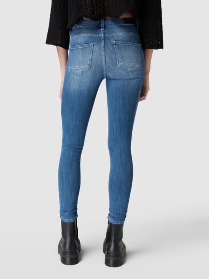 ONLY Skinny fit jeans in destroyed-look, model 'POWER' Jeansblauw - 5