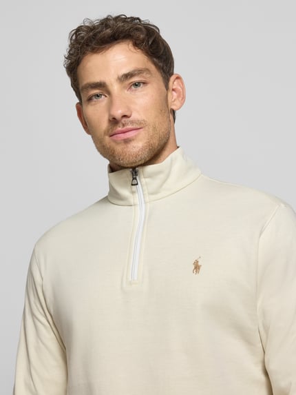 Polo Ralph Lauren Sweatshirt mit Label-Stitching Ecru 3