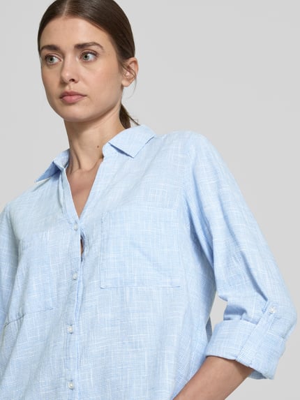 Tom Tailor Regular fit overhemdblouse van puur katoen Lichtblauw - 3