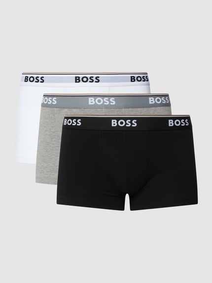 BOSS Trunks mit elastischem Logo-Bund im 3er-Pack Mittelgrau Melange 2