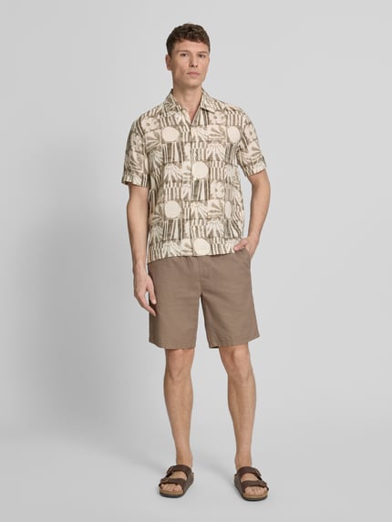 Marc O'Polo Relaxed Fit Freizeithemd aus reinem Leinen Hellbraun 1