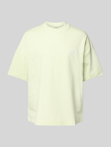 Carhartt Work In Progress T-Shirt mit geripptem Rundhalsausschnitt Hellgruen 2