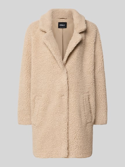 ONLY Relaxed Fit Teddy-Mantel mit Reverskragen Modell 'NEWAURELIA' Sand 2