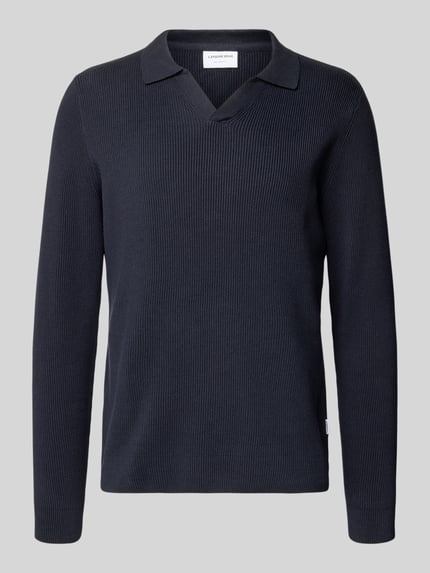 Lindbergh Relaxed Fit Pullover mit Strukturmuster Dunkelblau 2