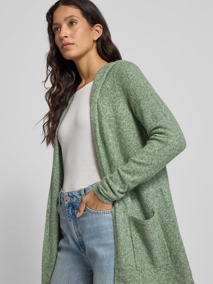 VERO MODA Regular Fit Strickjacke mit Kapuze Modell 'DOFFY' Oliv 3