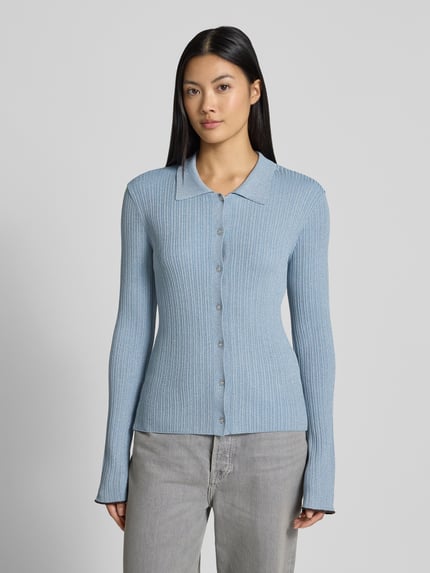 Scotch & Soda Strickjacke mit Knopfleiste Metallic Blue Melange 4