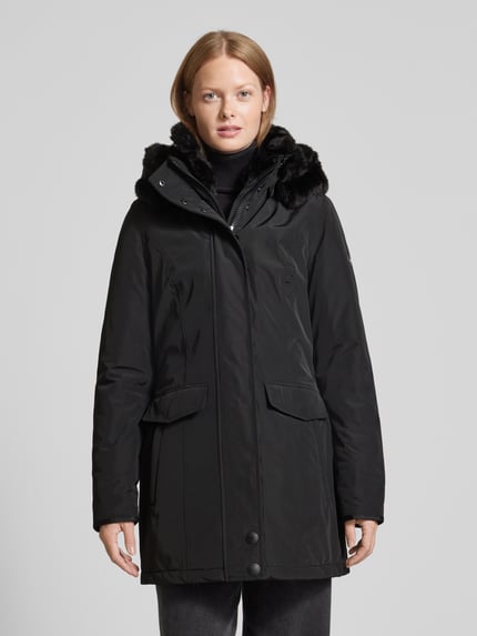 Wellensteyn Getailleerde parka met imitatiebont, model 'STAVANGER' Zwart - 4
