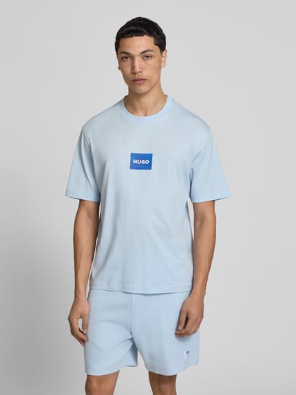 HUGO Blue Regular Fit T-Shirt aus reiner Baumwolle Modell 'NAYONIX' Hellblau 4