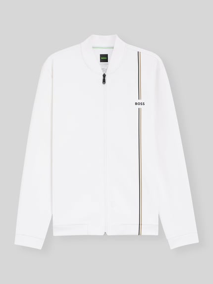BOSS Green Regular Fit Trainingsjacke mit Logo-Details Weiss 2