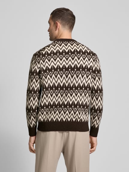 Selected Strickpullover mit gerippten Abschlüssen Modell 'PINE' Mittelbraun 5