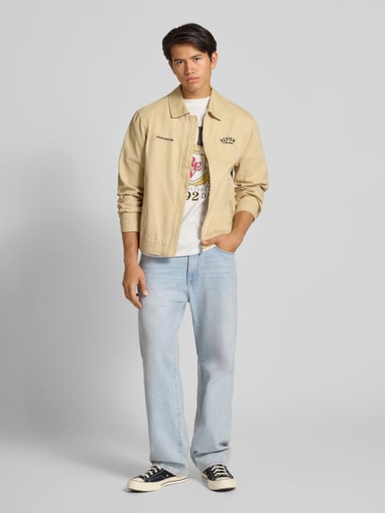 REVIEW T-Shirt mit Label-Print und Rundhalsausschnitt Offwhite 1