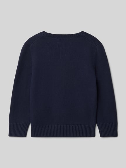 Polo Ralph Lauren Teens Sweter z dzianiny o kroju regular fit ze wstawkami Granatowy 3