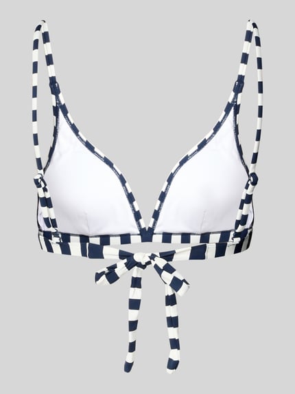 Produktfoto, Bikini-Oberteil mit rückseitiger Schnürung Modell 'YADBOR' von Barts aus Material-Mix mit Stretch-Anteil, gestreifte Optik.