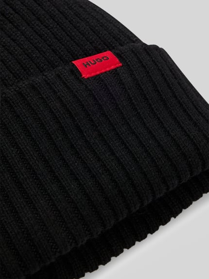 HUGO Mütze mit Label-Patch Modell 'Xola' Black 4