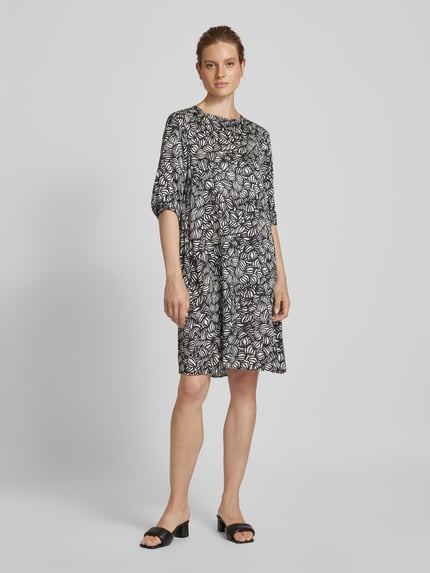 CINQUE Knielange jurk met ronde hals, model 'DAHLIO' Zwart - 1