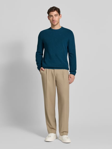 MCNEAL Gebreide pullover met ribboorden Petrol gemêleerd - 1