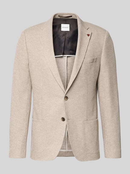 Produktfoto, Slim Fit 2-Knopf-Sakko mit Reverskragen von Roy Robson in Beige aus Baumwoll-Mix mit AufgesetzteTaschen und feiner Struktur. Kontext: Herren 2-Knopf-Sakko von Roy Robson, Baumwoll-Mix, Slim Fit, Reverskragen, AufgesetzteTaschen, Rückenlänge bei Größe 50: 74 cm, Schulterbreite bei Größe 50: 43 cm, Ärmellänge bei Größe 50: 67 cm.