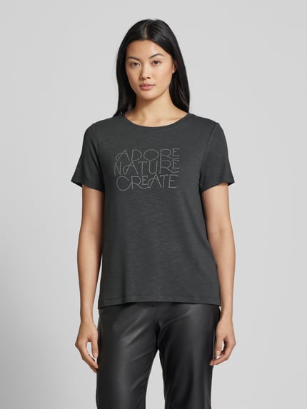 Street One T-shirt zdobiony kamieniami Antracytowy 4