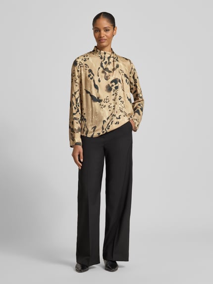 Jake*s Collection Blouse van viscose met opstaande kraag Camel - 1
