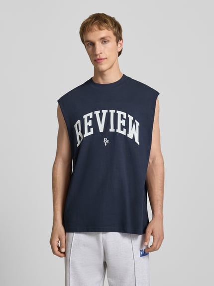 REVIEW Tanktop mit Logo-Print Marine 4