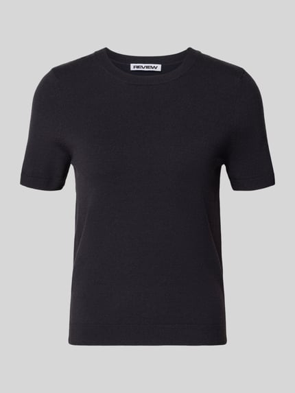 Gebreid shirt van viscosemix met ronde hals Shop The Look MANNEQUINE