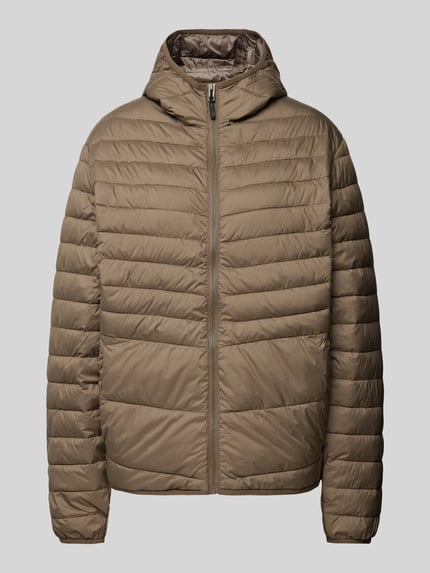 JACK & JONES Kurtka pikowana z kapturem model ‘ESTATE’ Szarobrązowy 2