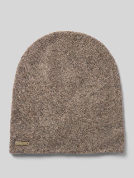 Seeberger Doppelt gestrickte Beanie aus reinem Kaschmir Taupe 1