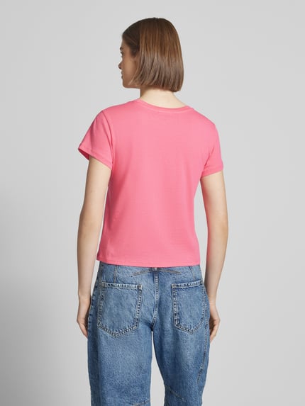 REVIEW T-shirt met motiefstitching Felroze - 5