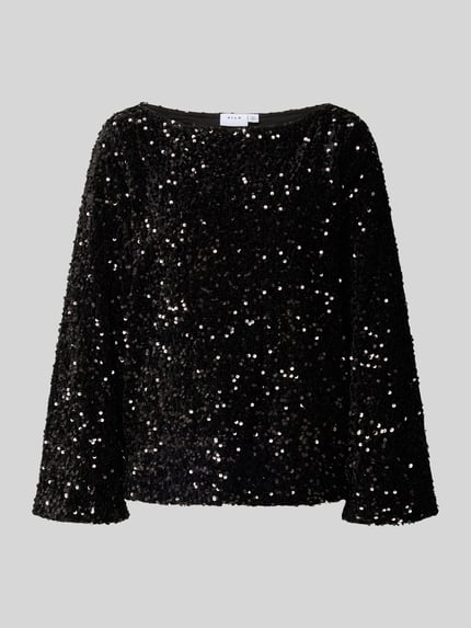 VILA Blusenshirt mit Paillettenbesatz Modell 'FAITH' Black 2