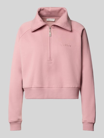 LeGer Sweter o kroju regular fit z zamkiem błyskawicznym model ‘Meret’ Różowawy 2