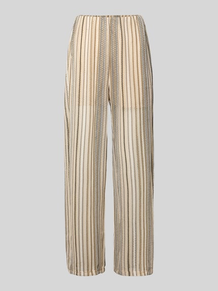Produktfoto, Relaxed Fit Strickhose mit Allover-Muster Modell 'DEMI' von Vero Moda, gestreift, Lochstrickmuster, elastischer Bund, Strickstruktur