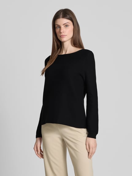 Christian Berg Woman Regular fit shirt met lange mouwen van puur katoen in gebreide look Zwart - 4